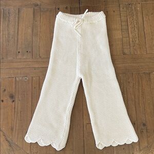 Noni The Label Cream Crochet  Pants Girls 6 Years Scalloped Cotton Bohemian